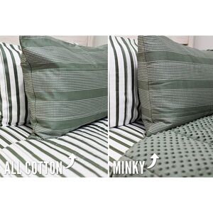 Elegant Green Striped Comforter Set